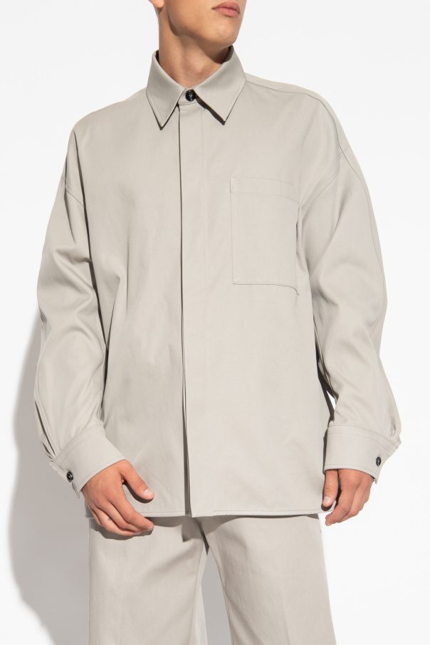 フリースジャケット BOTTEGA VENETA Chalk shearling oversize shirt Bottega Veneta Chalk Shearling Oversize Shirt – LOZURI®